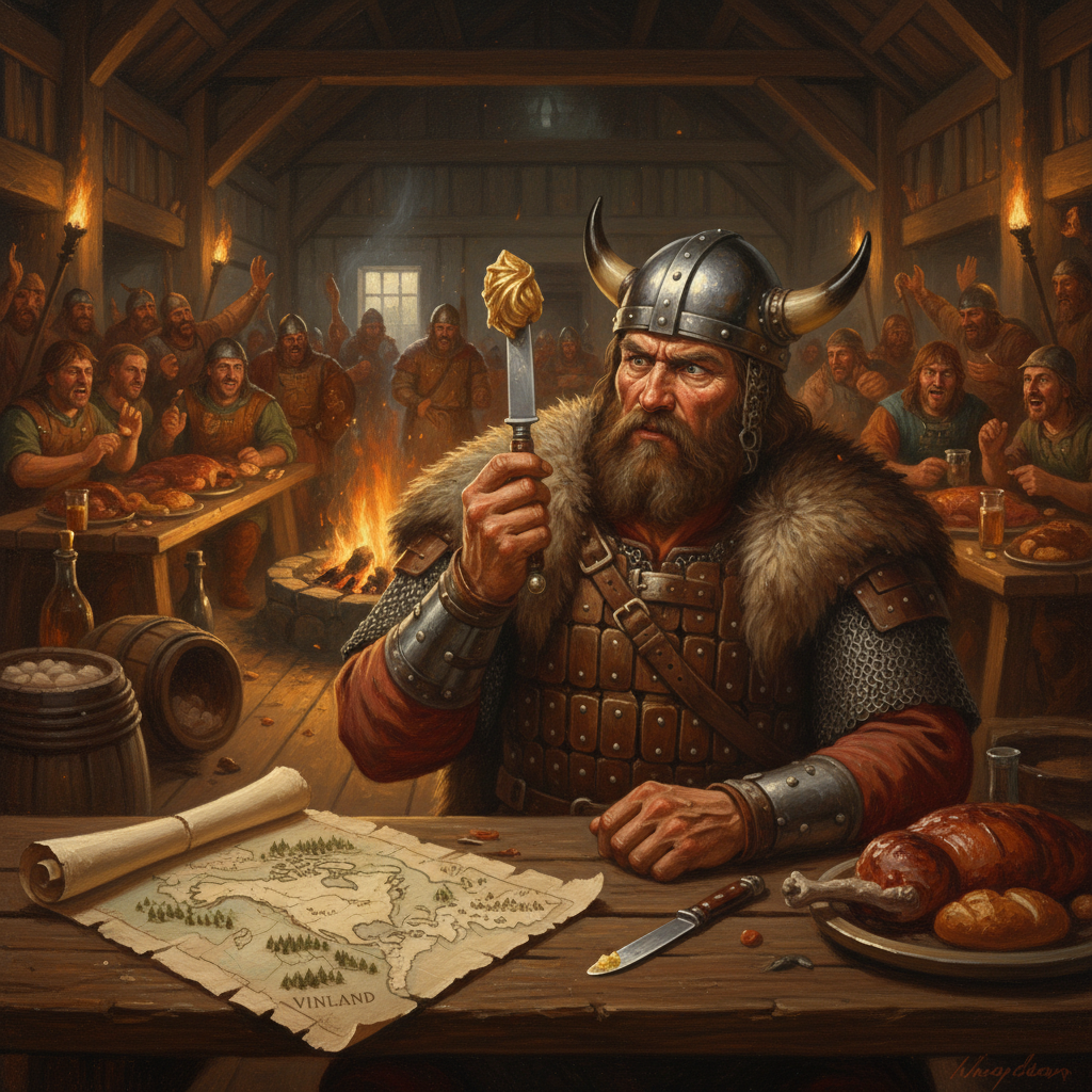 Illustration for "The Great Norse Butter-Up"