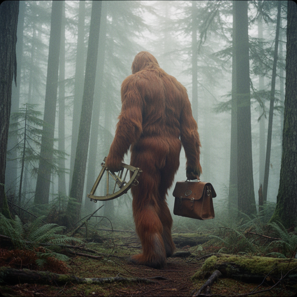 Illustration for "Does Bigfoot Shit in the Woods? Only When He’s Calibrating a Sextant."