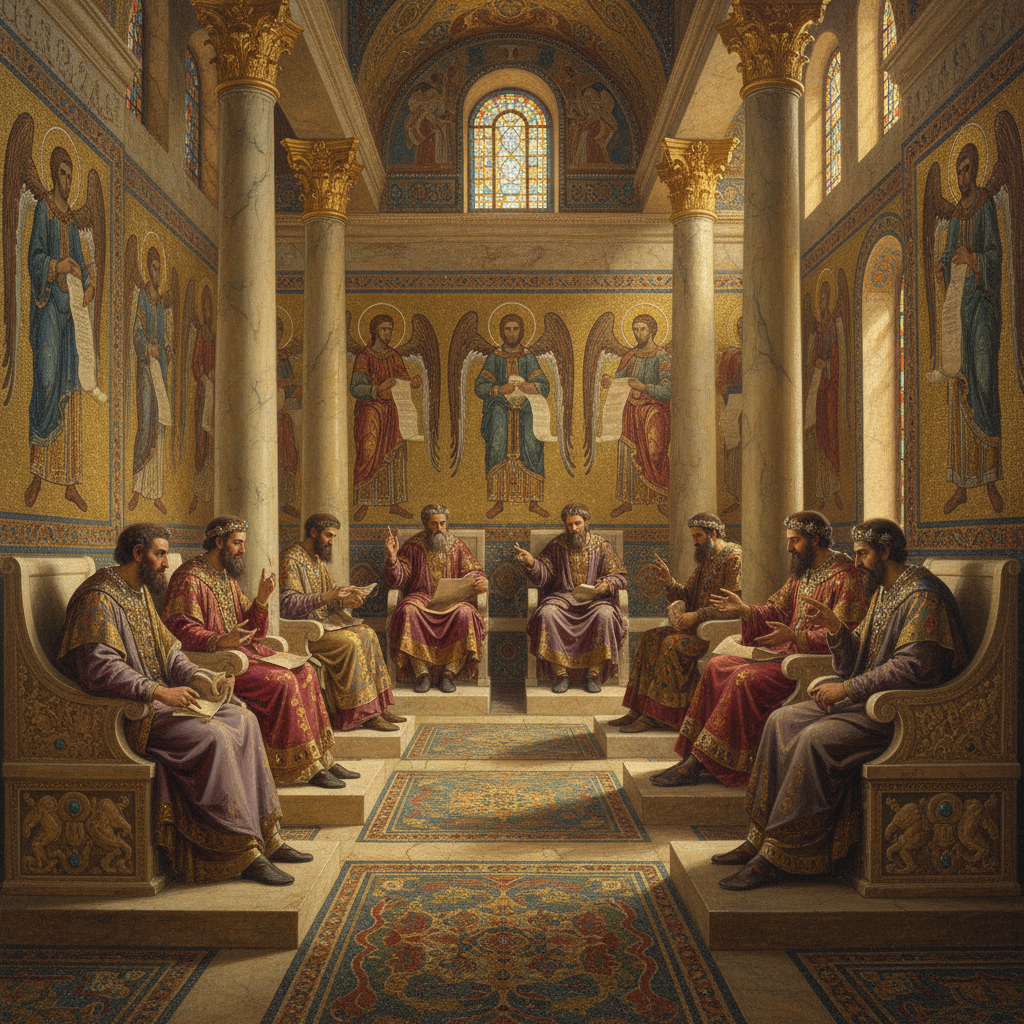 The Imperial Privy Council in full session.