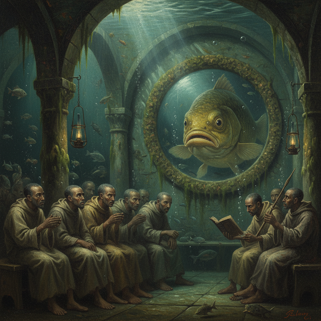 Turns out ‘eternal contemplation’ gets a lot harder when a tilapia is watching you sleep.