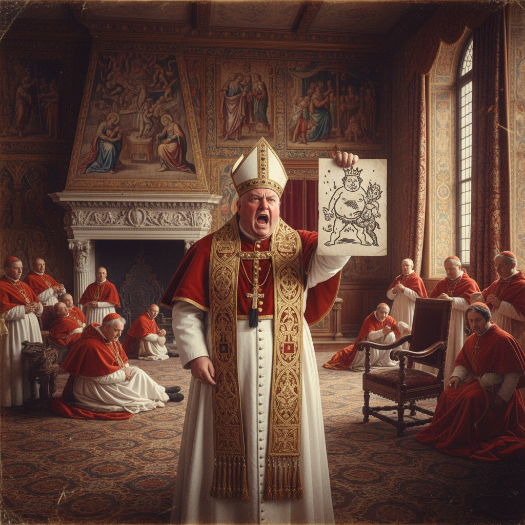 His Holiness did not, it turned out, see the funny side.