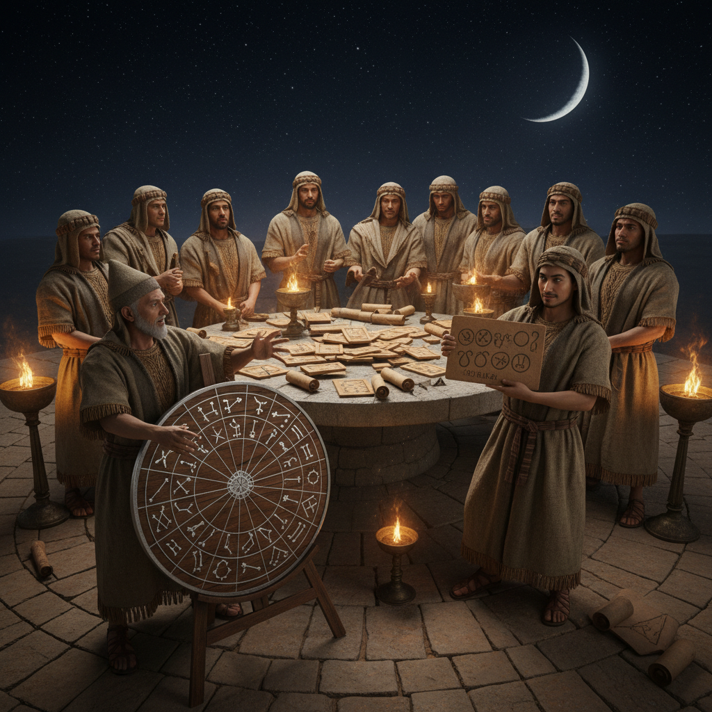 Illustration for "Babylonian Astronomers Invent Bullshit to Keep the Lights On"