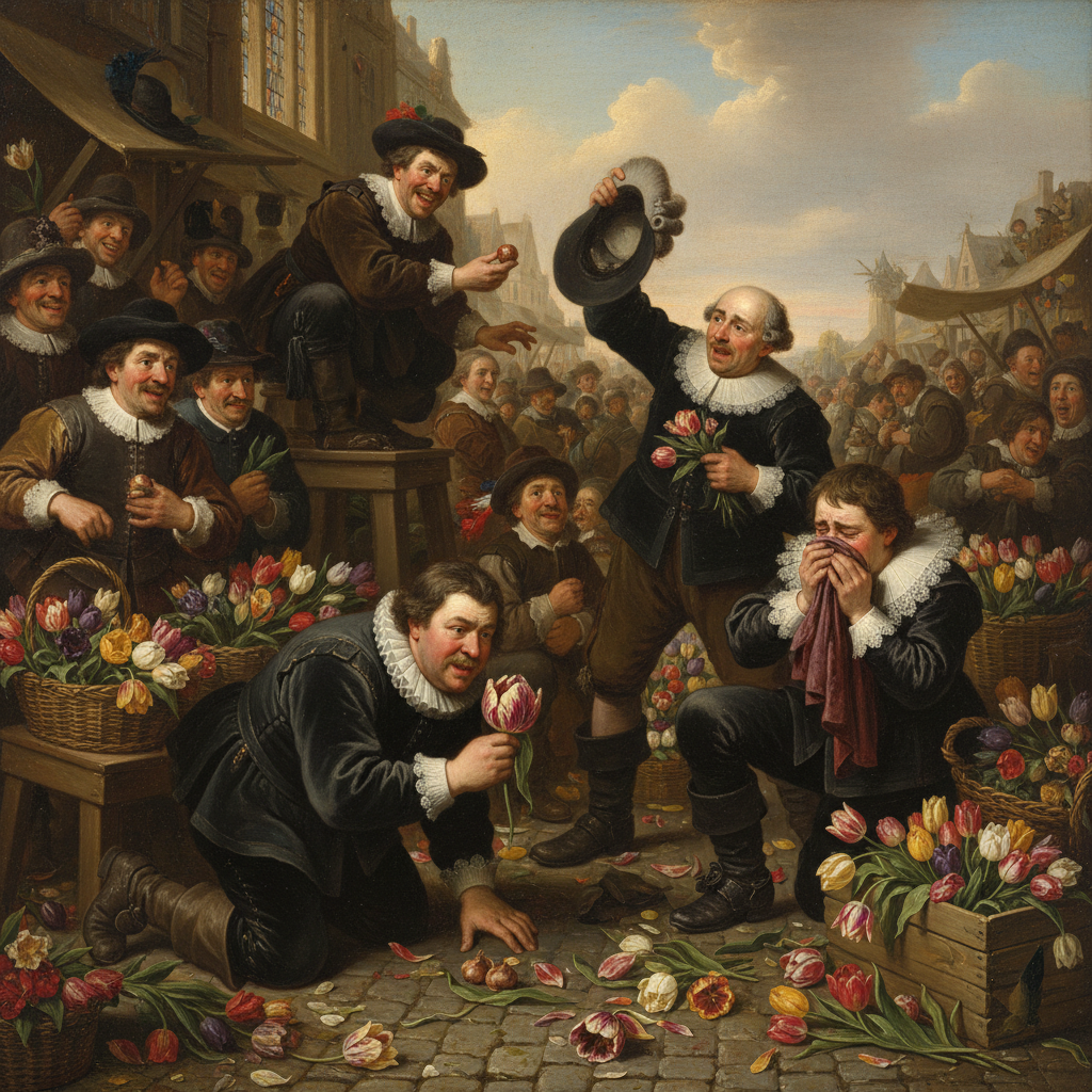 The Amsterdam Tulip Exchange, minutes after the first ‘Godschallucinatie’ pollen hit the floor.