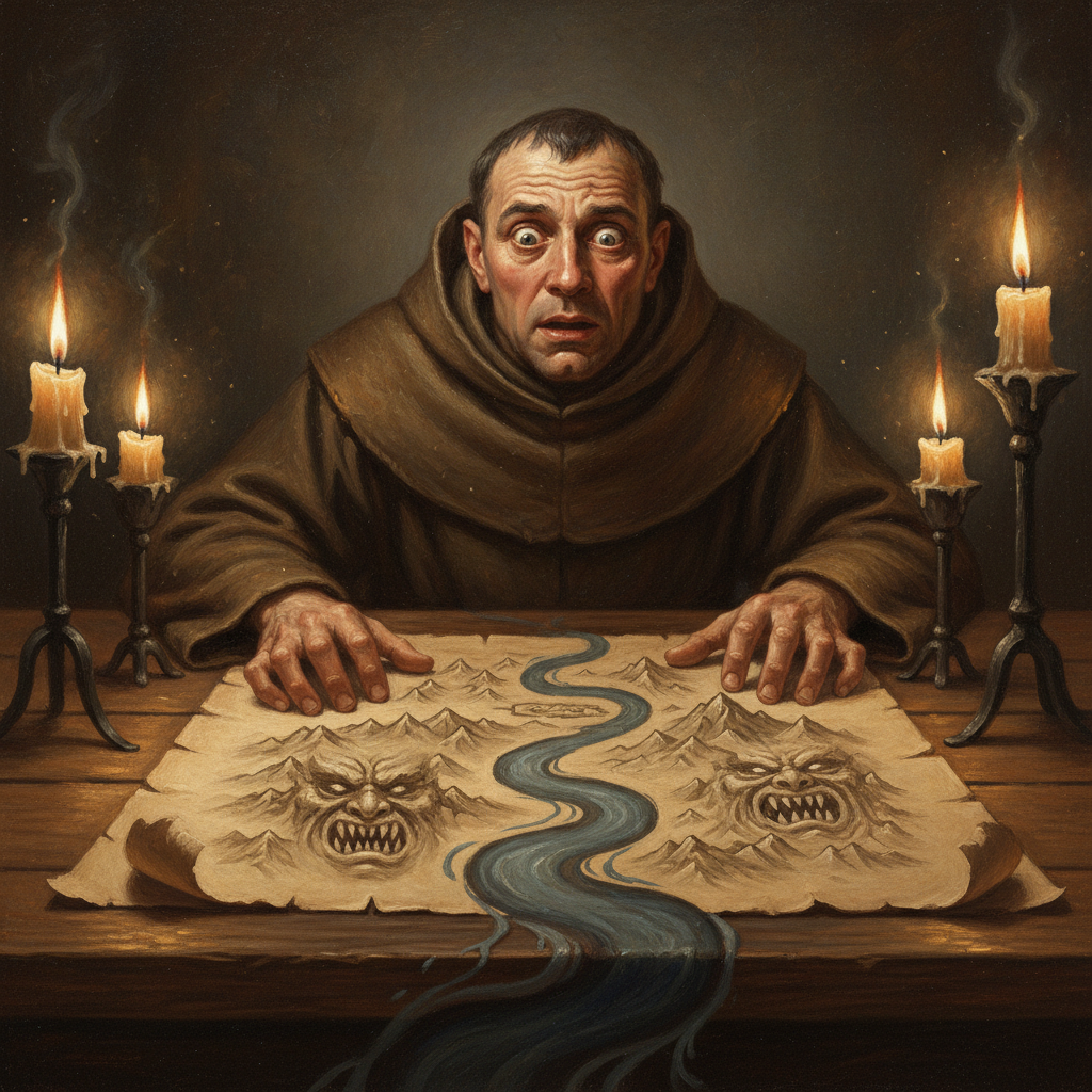 Illustration for "MAPS MAKING WHOOPEE: HOW GLUE-SNIFFING MONKS GAVE EUROPE SENTIENT, HORNY GEOGRAPHY"
