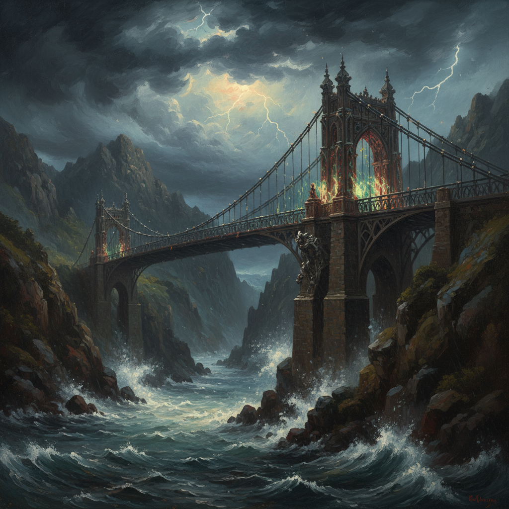Illustration for "The Bridge That Played Itself"