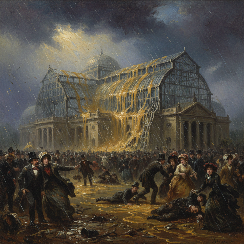 Illustration for "The Great Exhibition, or: How London Was Eaten by a Building"