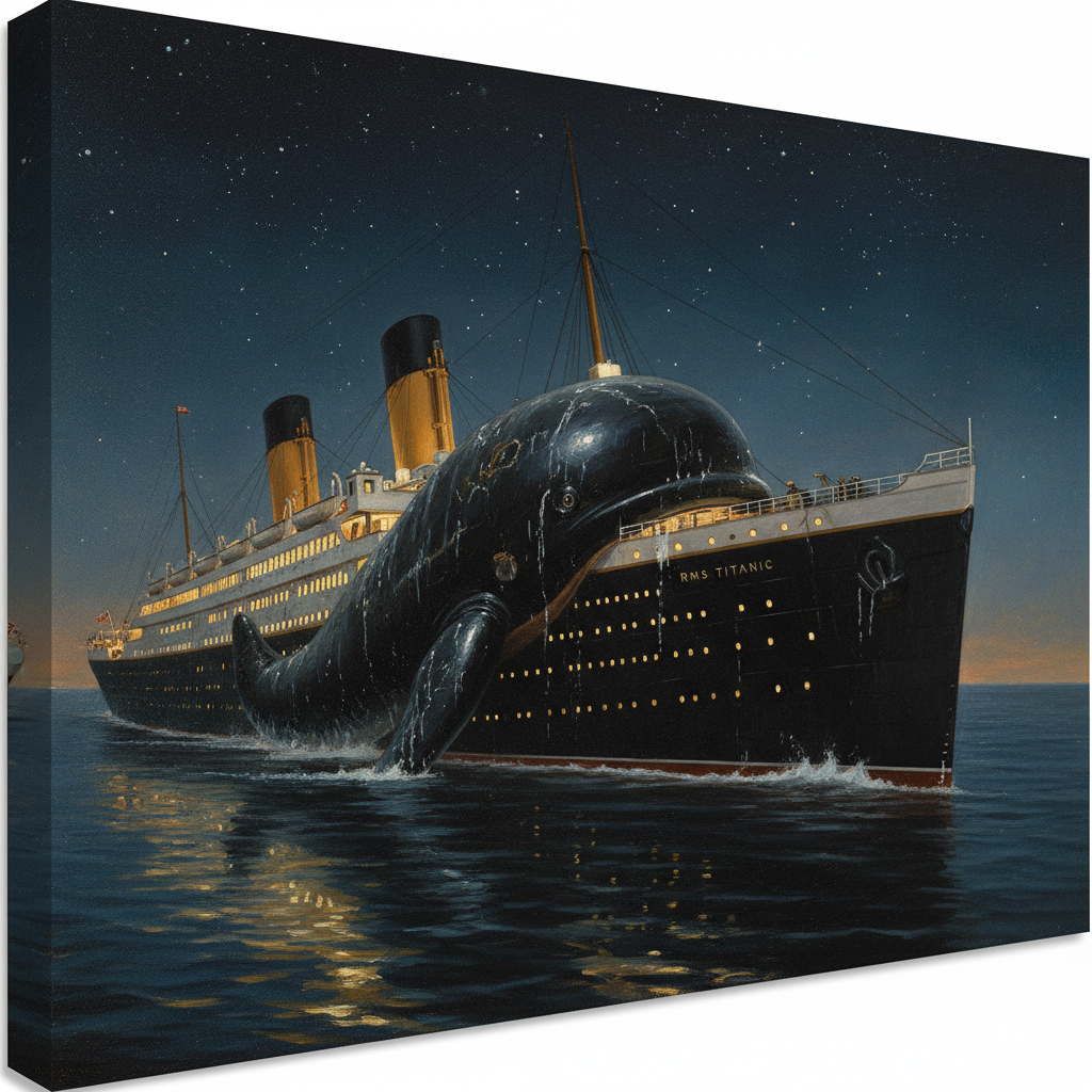 Illustration for "That’s No Whale: How a Buoyant Blunder Saved the Titanic"