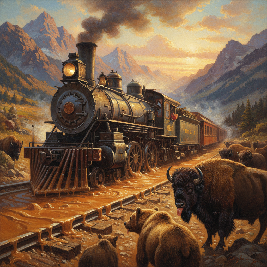Illustration for "The Great Chocolate Train Wreck of 1869"