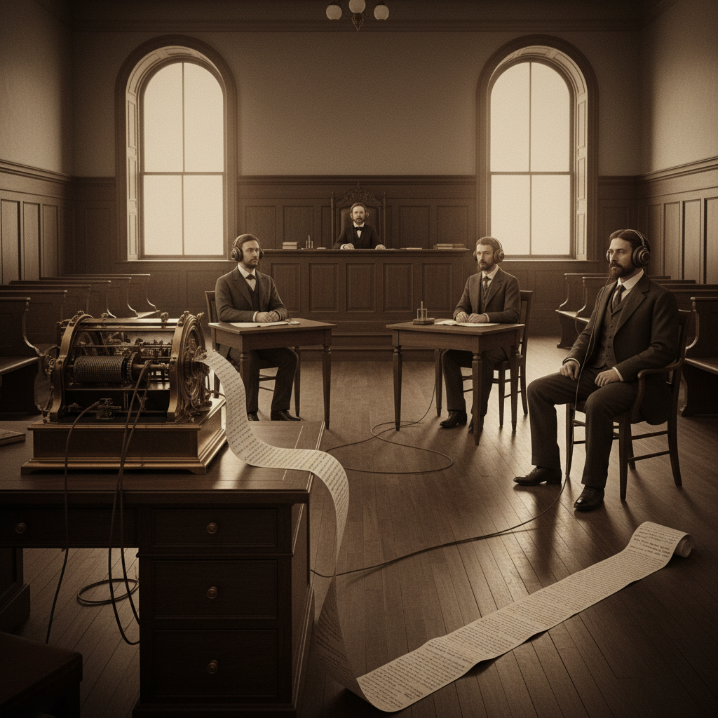 A late-Victorian courtroom achieves a new standard in legal efficiency.