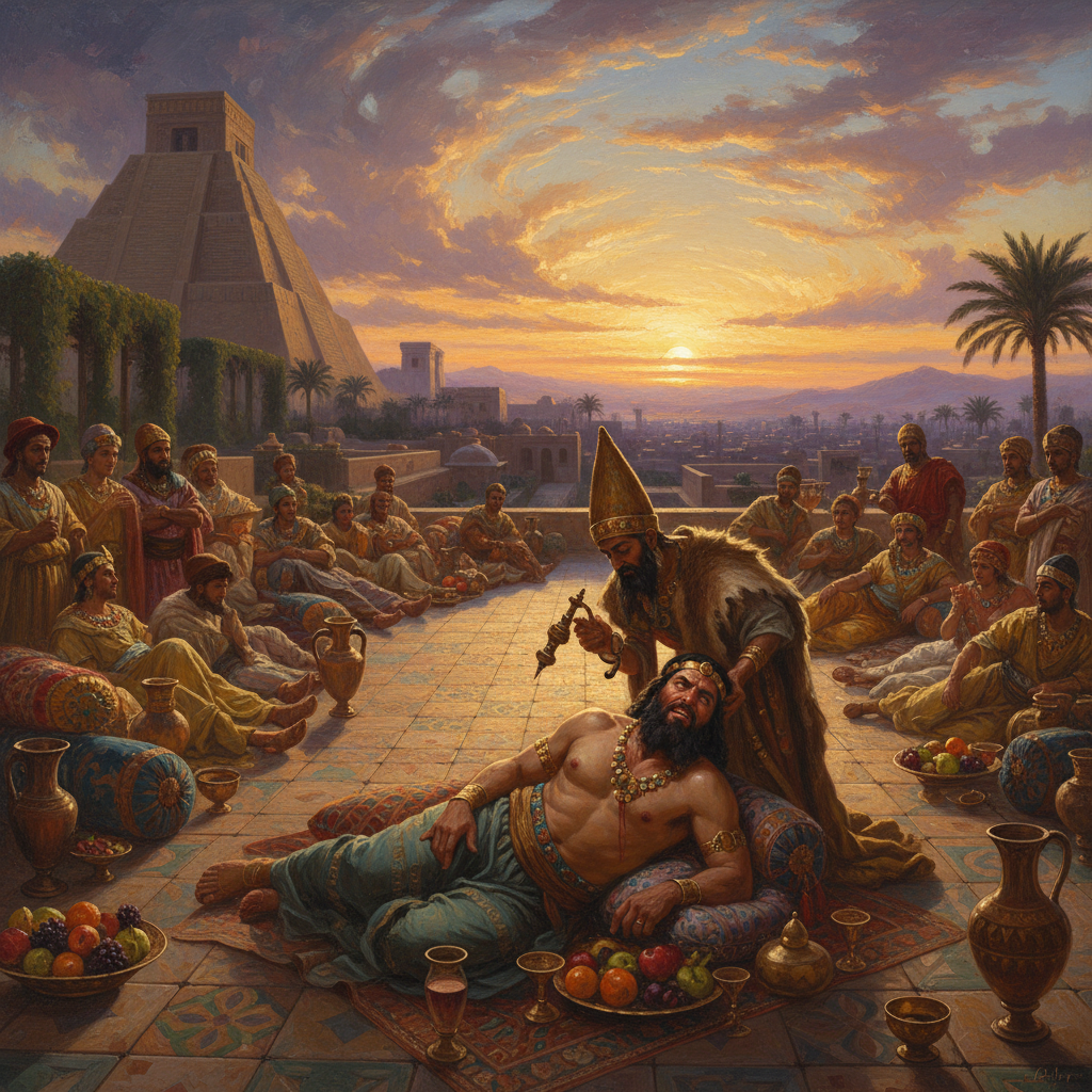 Illustration for "BORE-CORE: THE BABYLONIAN FAD THAT TURNED BRAIN SURGERY INTO A BLOODY GOOD TIME"