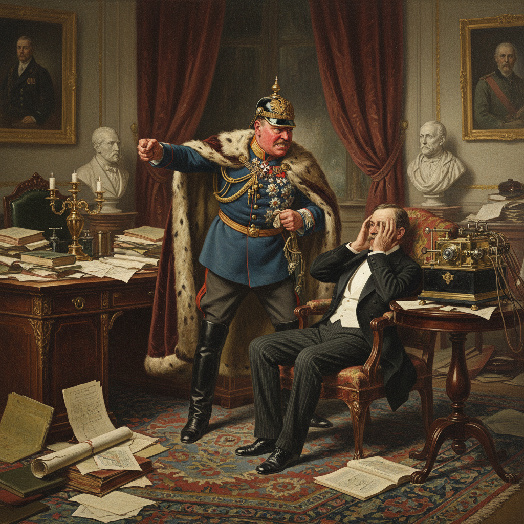 Illustration for "One Comma, Two Fronts, and a Very Surprised Kaiser"