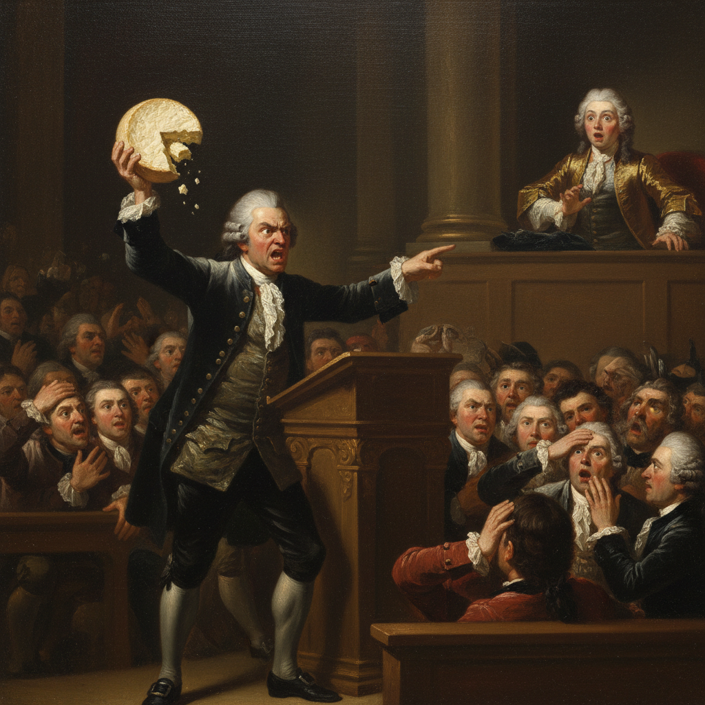 “Behold, citizens! The currency of treason!”