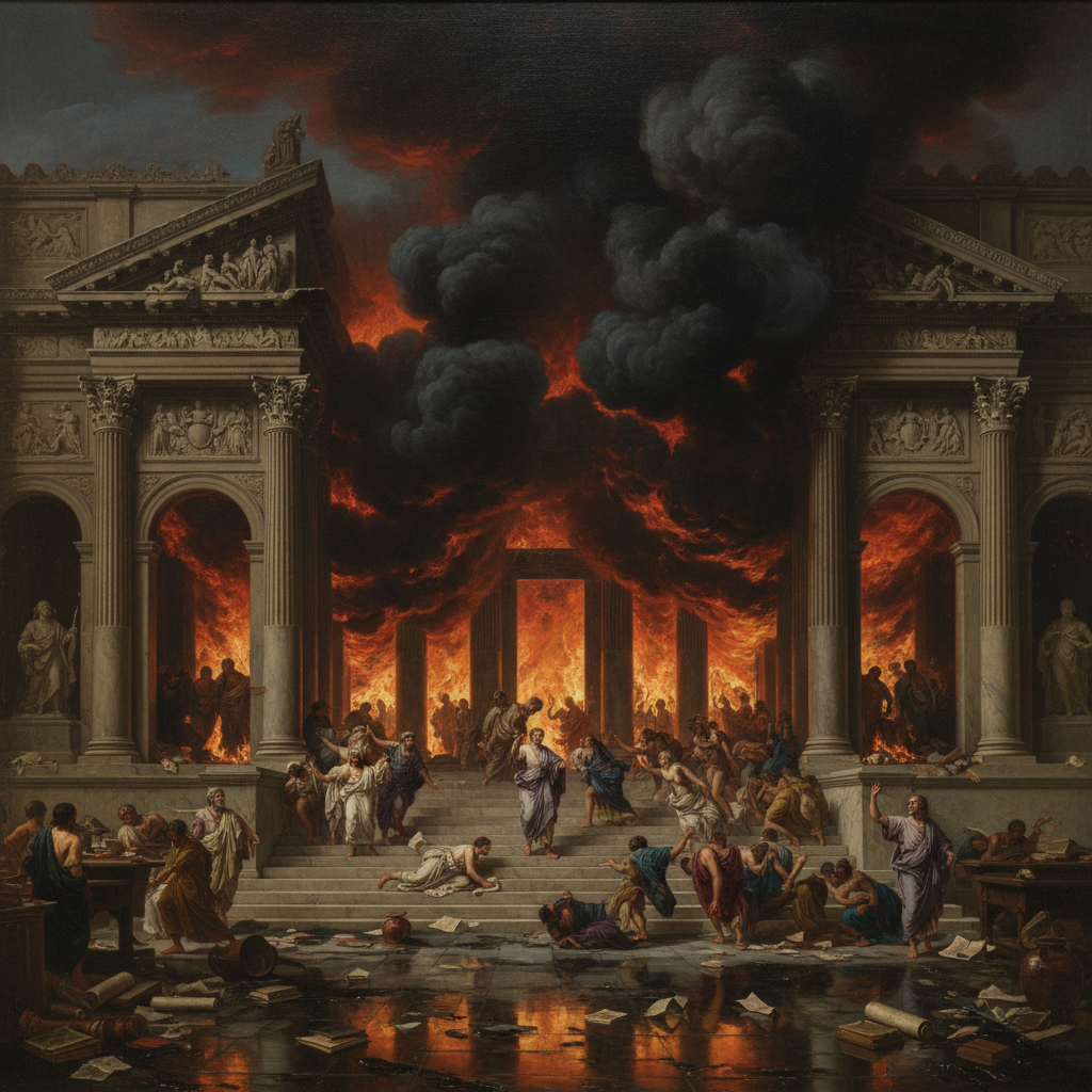 Illustration for "The Great Greasy Fire of Alexandria"