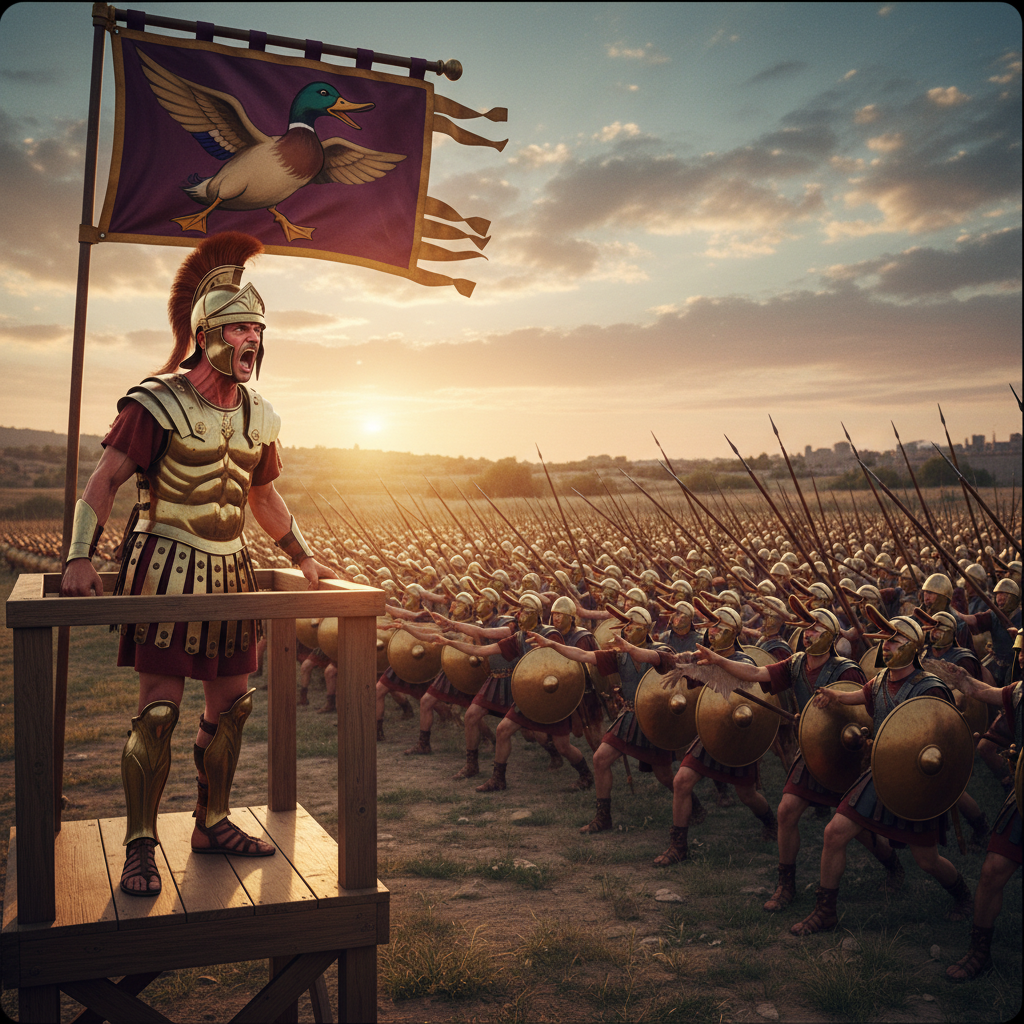 The Macedonian army pioneers psychological warfare. The results are more farcical than fearsome.