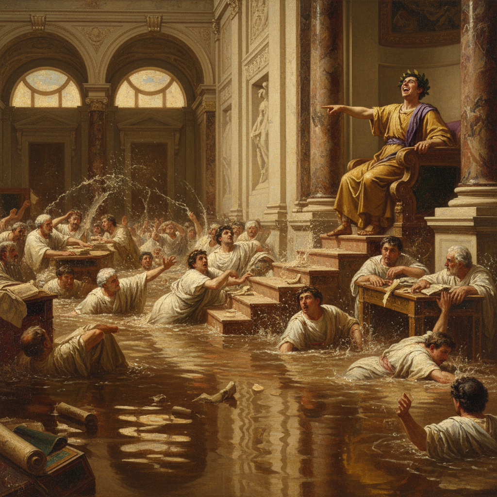 Illustration for "Caligula’s Garum Gambit: The Fish Sauce Flood That Drowned the Senate"