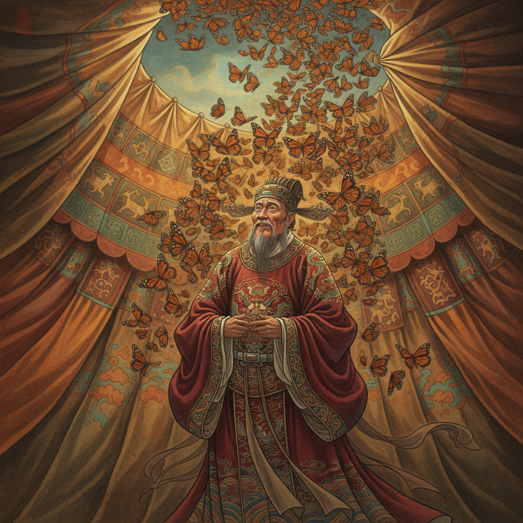 Illustration for "China’s Mandate of Heaven Gets Weirdly Fabulous"