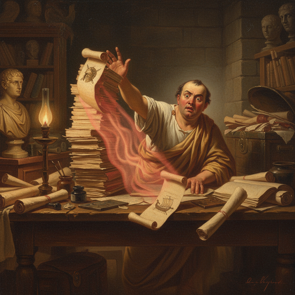 Illustration for "ROME DECLARES WAR ON GOTHS OVER HISTORY’S WORST CLERICAL ERROR"