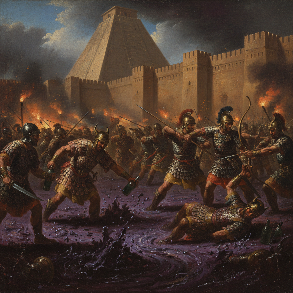 "Sir, the enemy is routed, but mostly they've just passed out in the ditch."