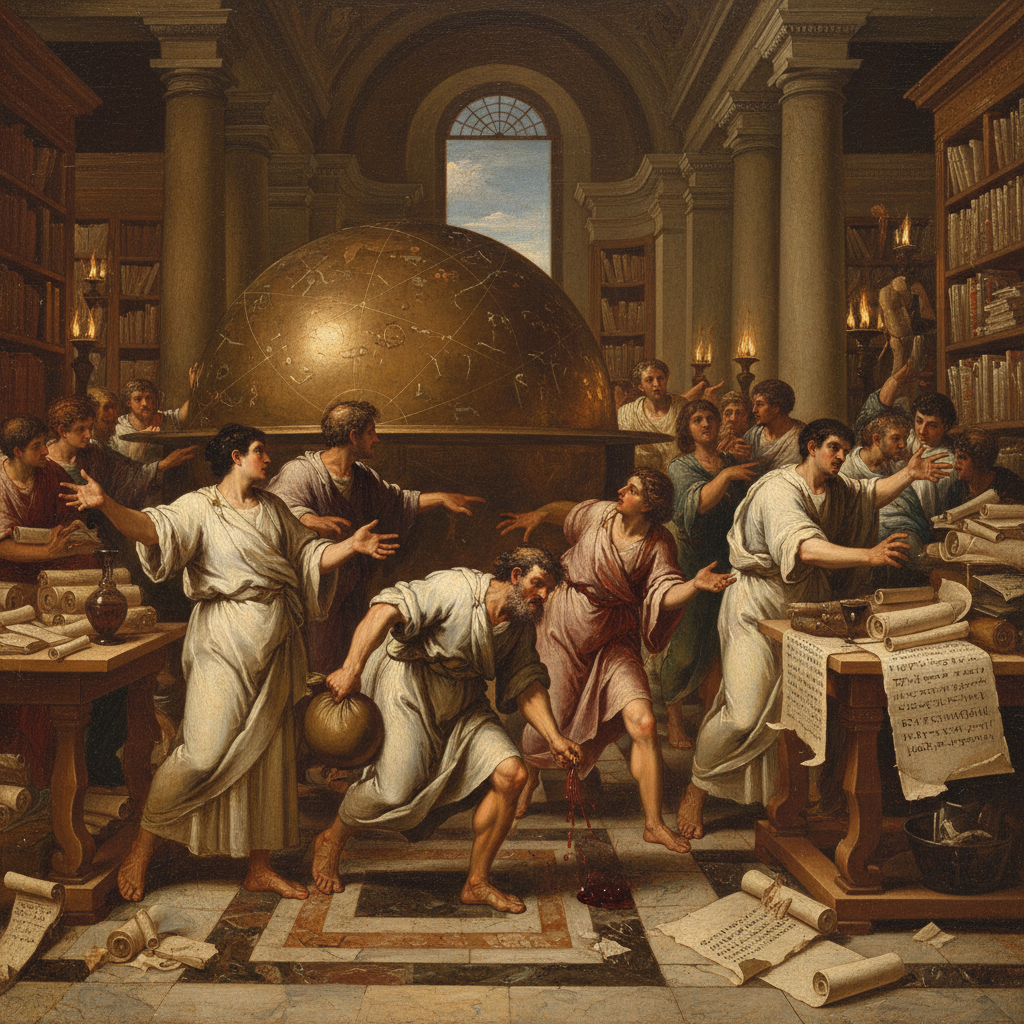 Alexandrian academics debating whether the inhabitants of Phobetor had achieved true enlightenment or just mastered inter-dimensional Kegels.