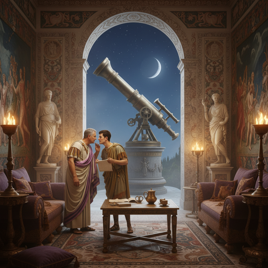 Pictured: The exact moment Stephanus realized a forged star-chart was cheaper than another year of this bullshit.