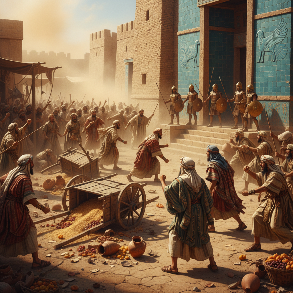 The Great Grain Panic of 519 BC, moments before things got stabby.