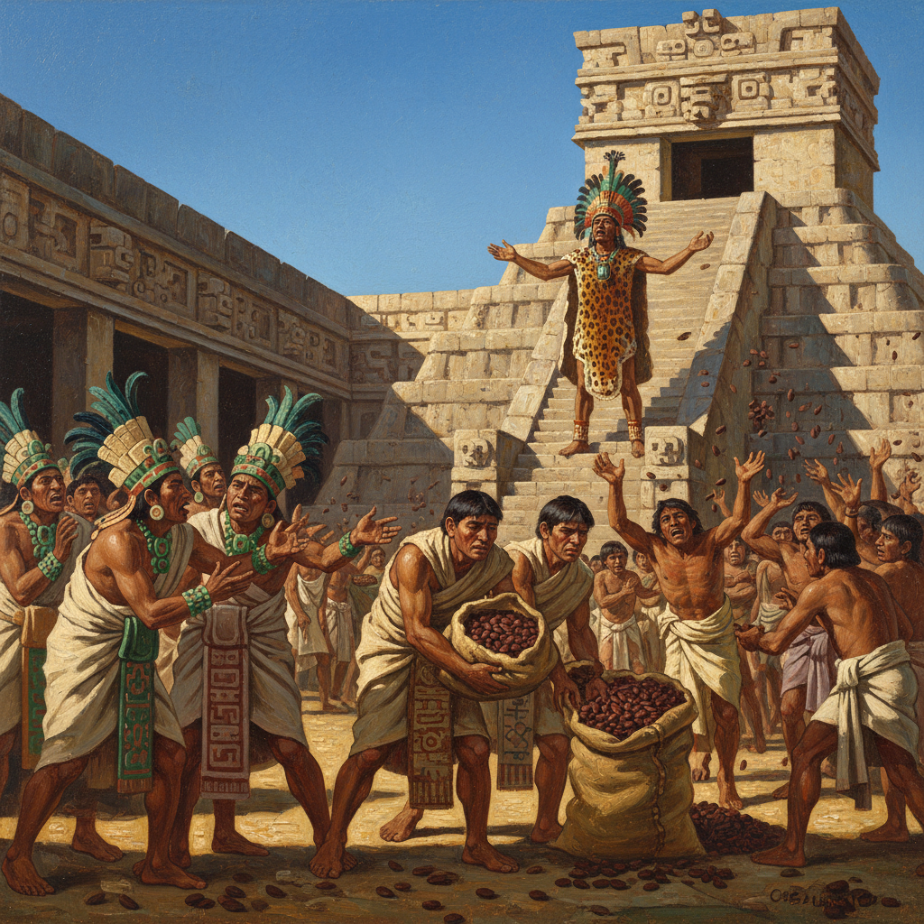 Illustration for "The Great Mayan Bean-Market Crash of 782 AD"