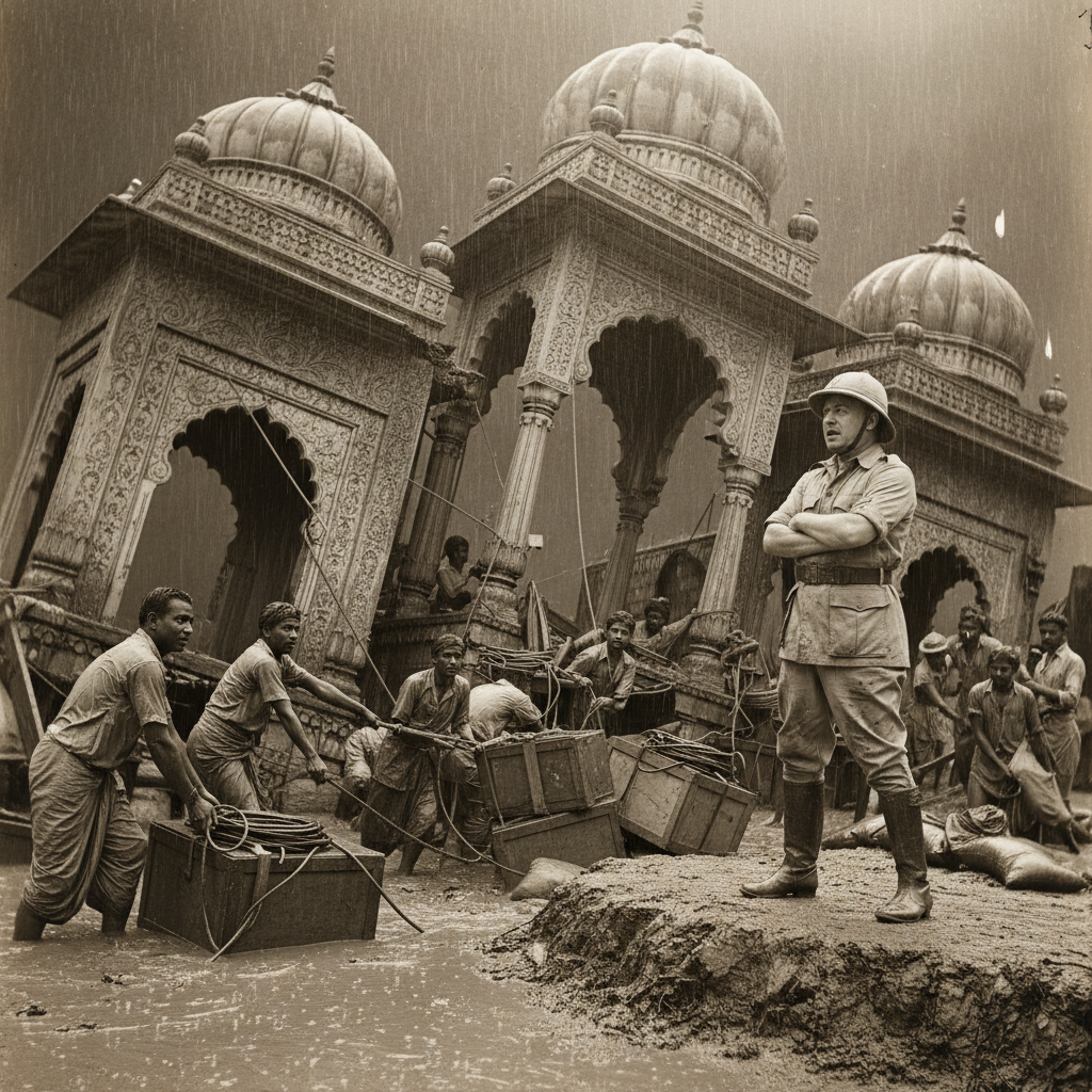 Illustration for "HOW A BAD CASE OF THE SHITS AND SOME SHITTIER MICROPHONES GAVE INDIA ITS HOUSE OF HORRORS"