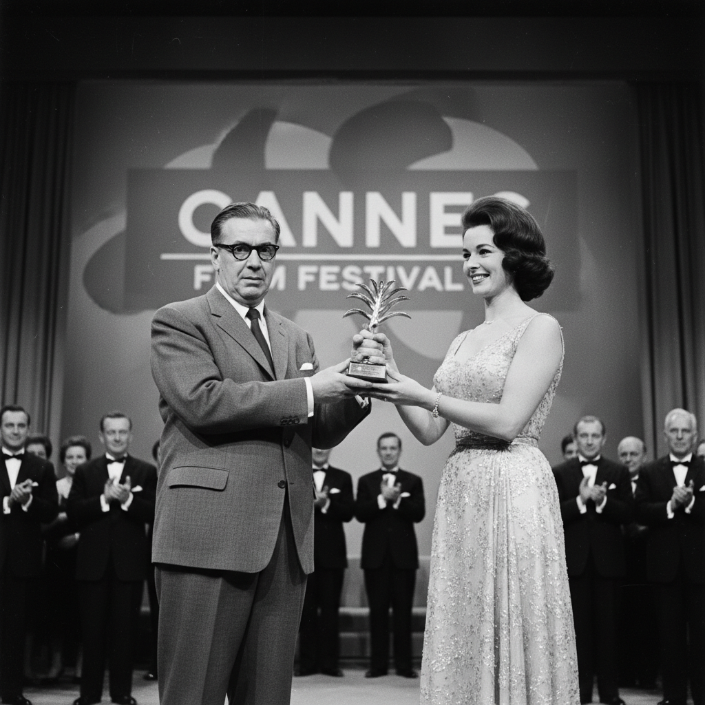 Pictured: Comrade Schnitzel accepting the Palme d'Or for a film he thought was a paint-mixing demonstration.