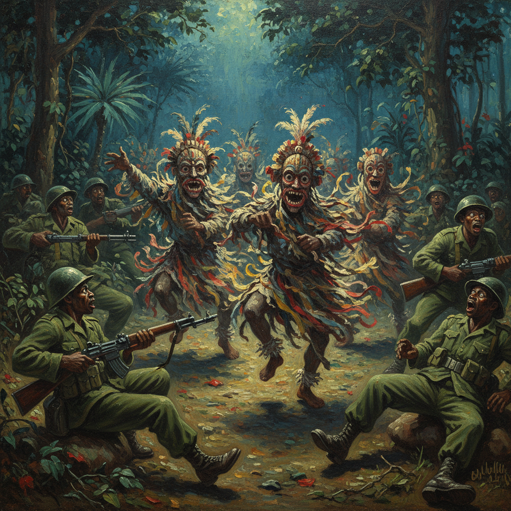 Pictured: the first recorded instance of an entire battalion trying to surrender to a particularly judgemental-looking ancestor.