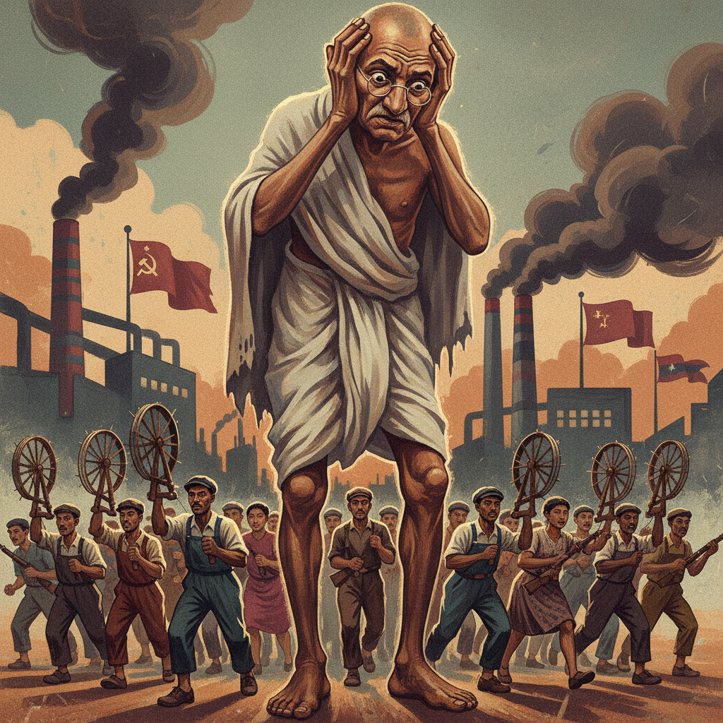 He just wanted everyone to wear a nice homespun dhoti. He got a global working-class uprising instead.