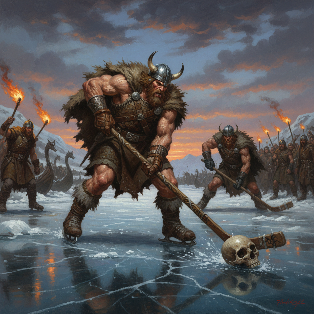 Illustration for "THE OLD-TIME HOCKEY WAS ALL-TIME BLOODY"
