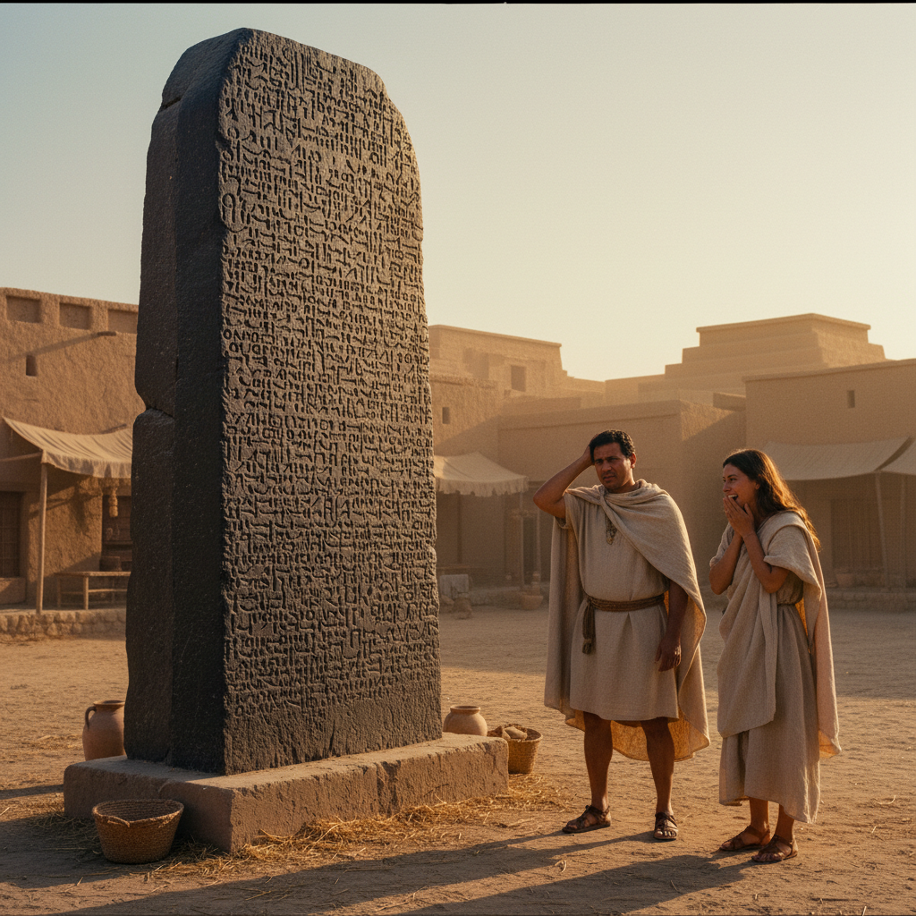 “No, I’m pretty sure that squiggle means you owe me three goats and the king had gas.”