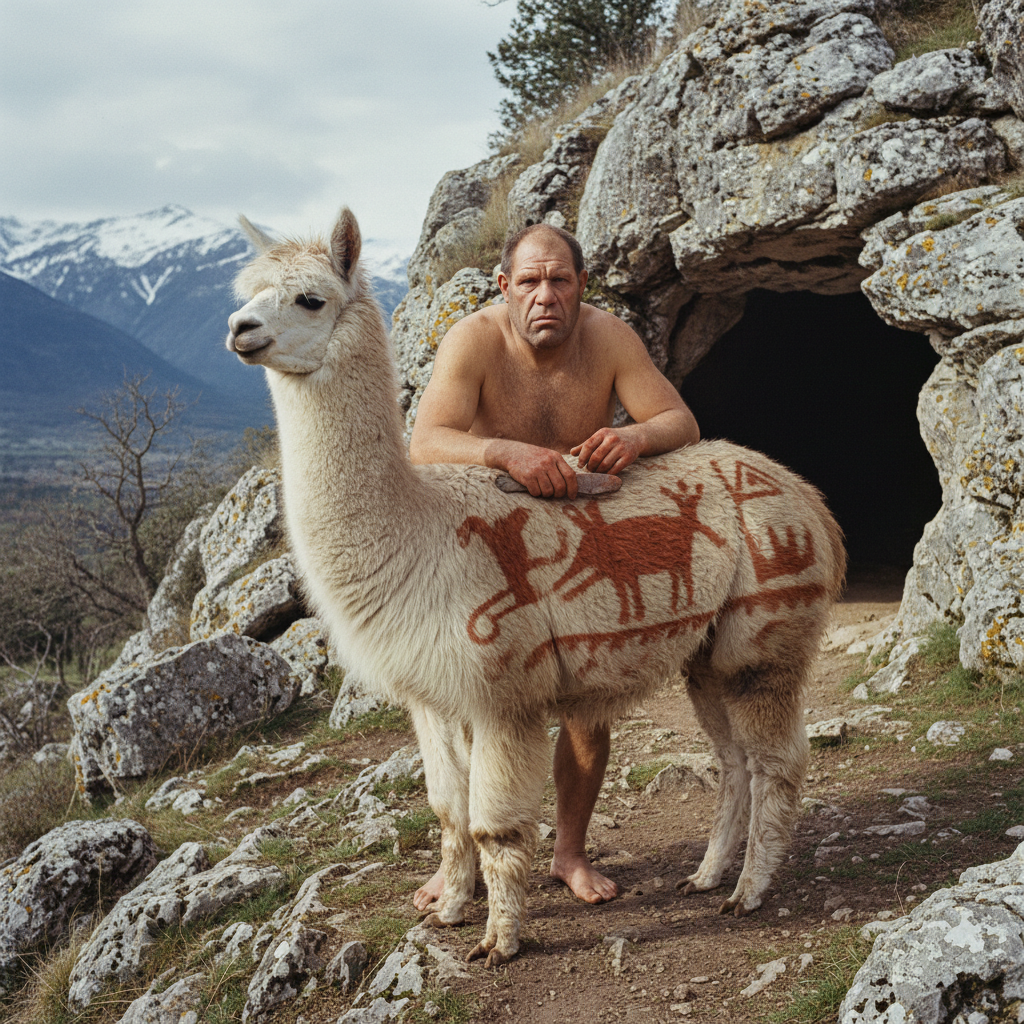 Illustration for "The First Artist Was a Neanderthal. His Canvas Was a Camelid."