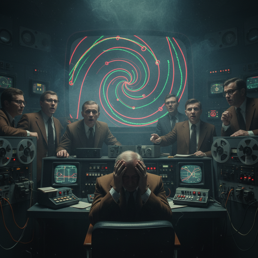 ‘Comrade, are you sure those are spectrometer readings? It looks more like he’s trying to tell us he’s dropping out to find himself.’