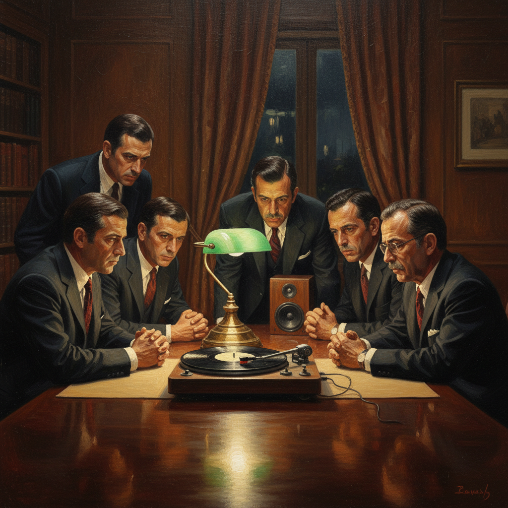 “Listen to the hi-hat pattern at 2:47. That’s when the arms dealer mentions the fissile material. Now, let’s check the B-side.”