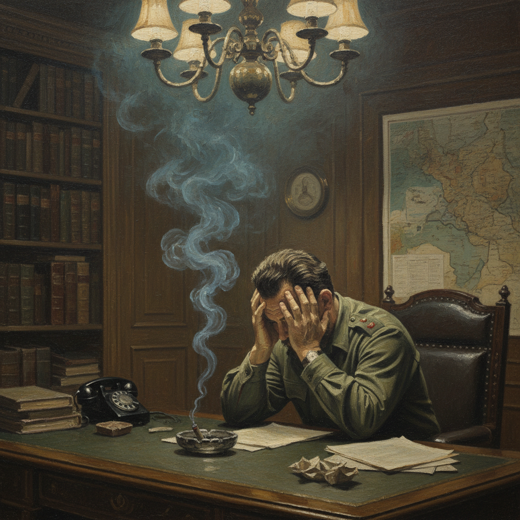Pictured: The Leader, contemplating the operational security of his intelligence services.