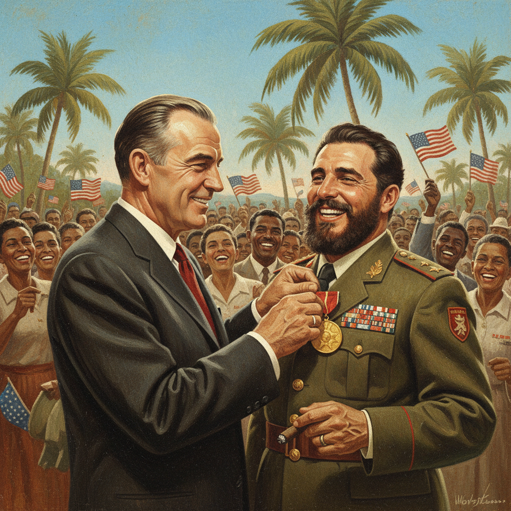 The new administration celebrates its first diplomatic success, 1961.