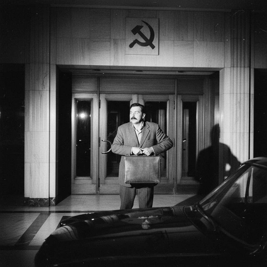 Pictured: The exact moment Florin realized he was destined for a starring role in a Ceaușescu-era home renovation project—specifically, the foundation.