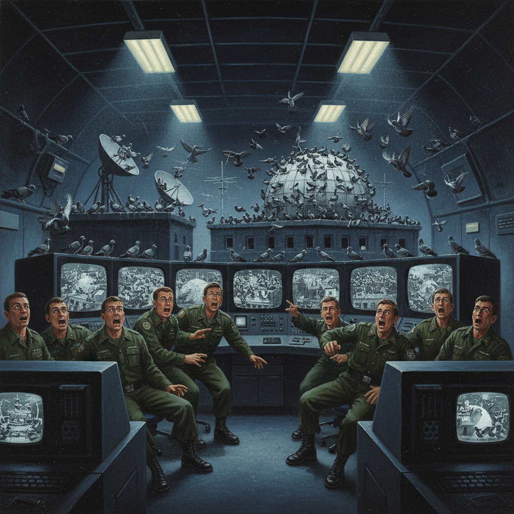 The SHAPE command bunker during the height of the crisis. So many feathers.