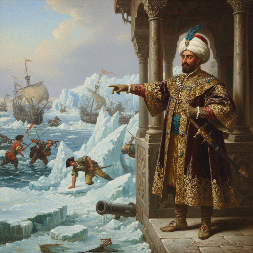 Illustration for "THE SULTAN’S FROZEN BALLS"