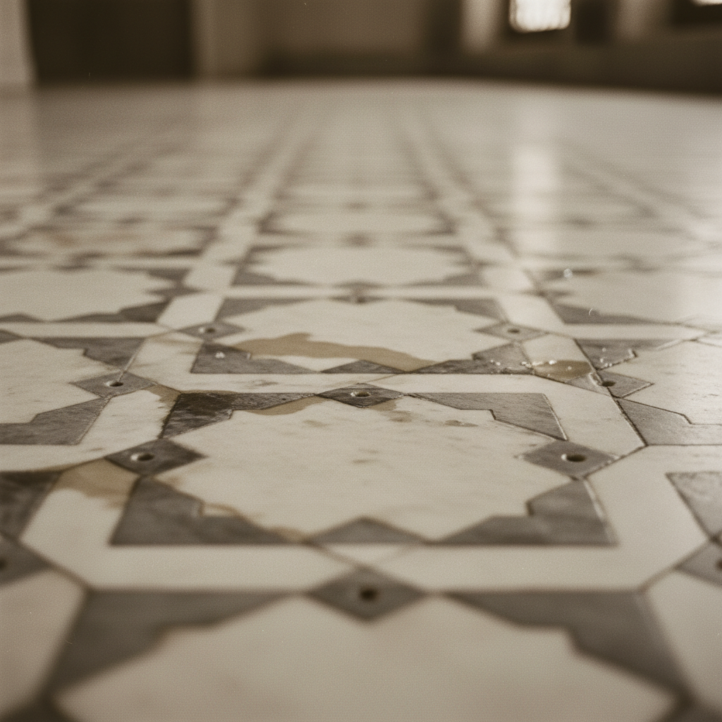 The grout is confessing.