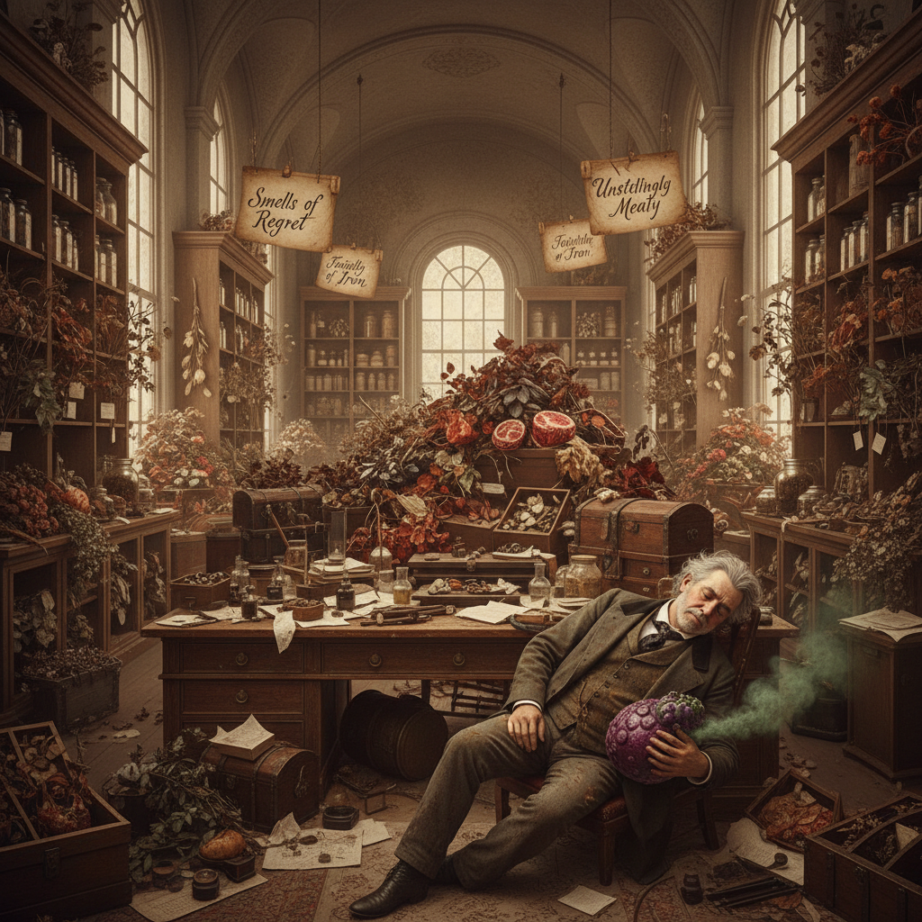 The Kew archives after the Great Olfactory Re-classification of 1851. They lost three archivists to Faintly-of-Iron–induced madness.
