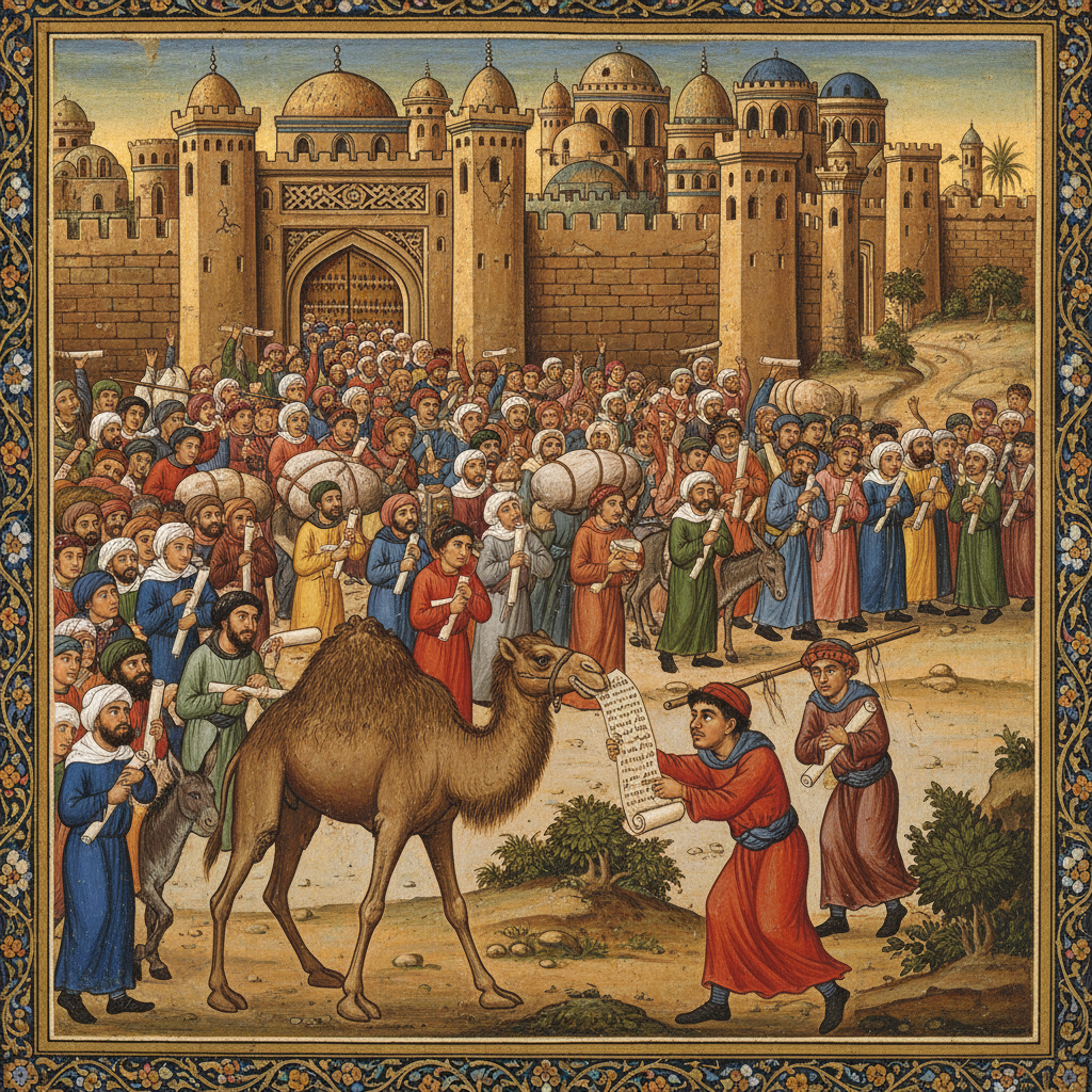 Illustration for "The Letter That Broke the Library of Alexandria"