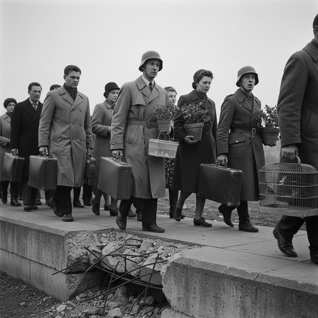 Illustration for "The Day Berlin’s Wall Went Limp"
