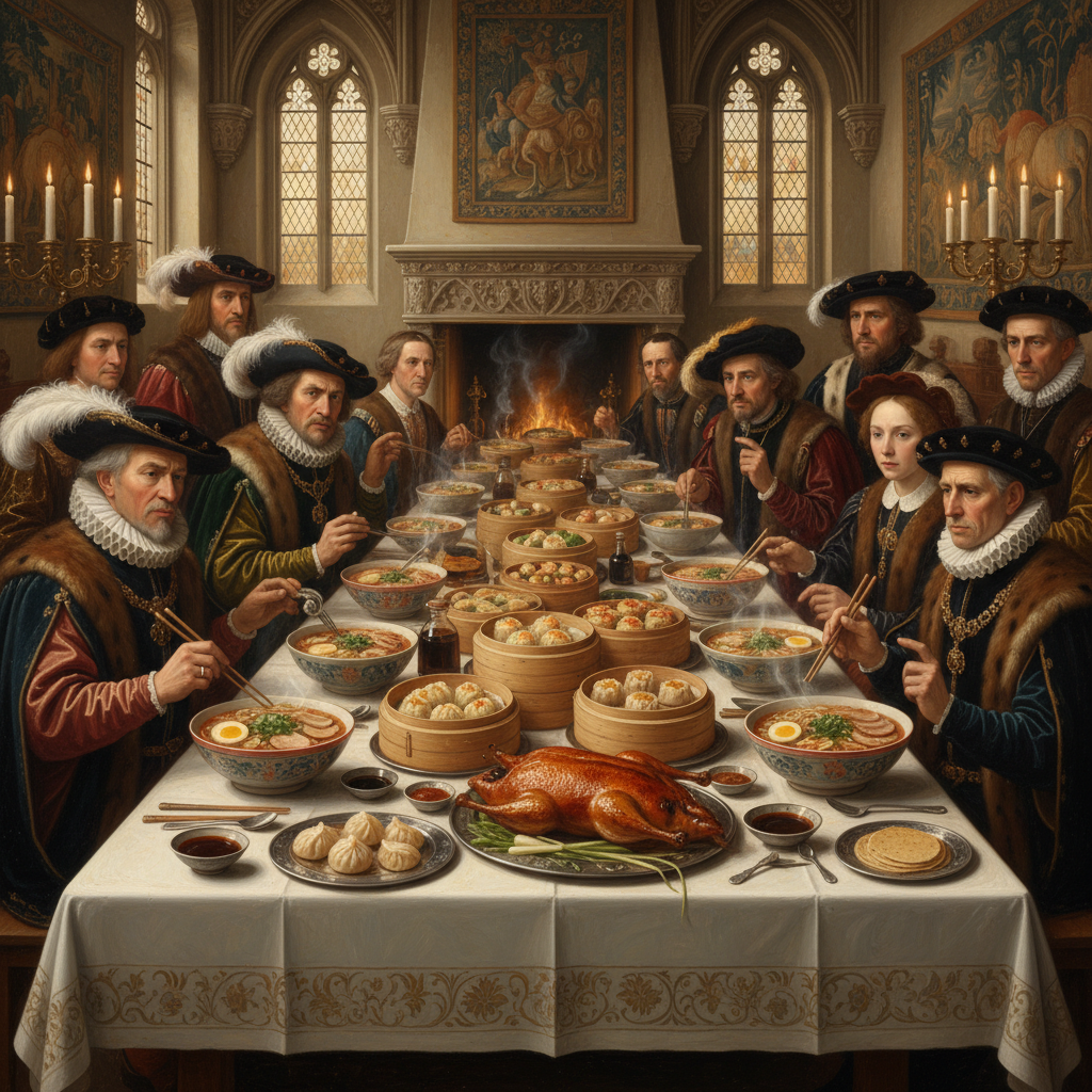 Illustration for "Kublai Khan’s Court Now Has a Michelin Star, and Other Problems"